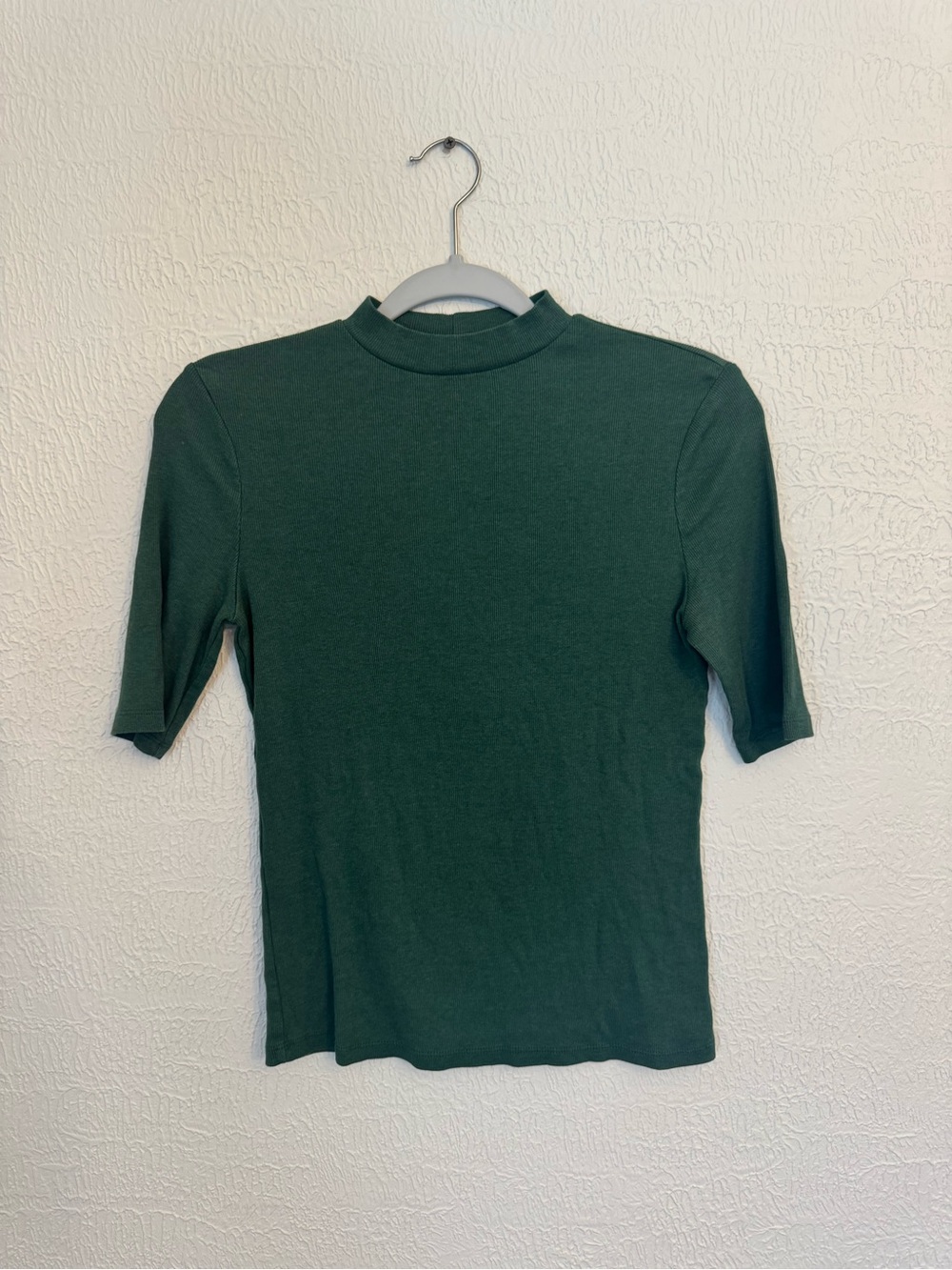 a new day Dark Green Short-Sleeve Mock Neck Top